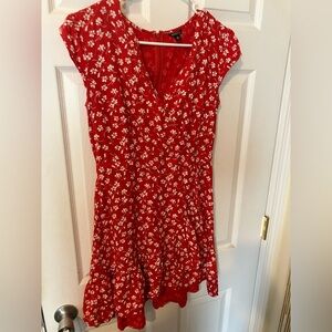 J. Crew Mercantile Red and White Floral dress size 4